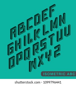 Isometric 3d alphabet (green)