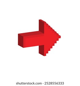 Vector de iconos de arte de píxeles de flecha isométrica 3d 8 bit juego