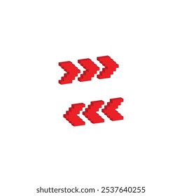 Isometric 3d arrow pixel art icon vector 8 bit game