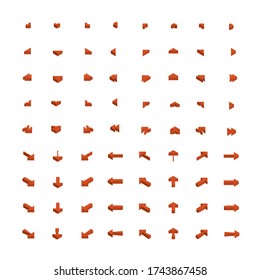 Conjunto de colección de iconos Isometric 3D Arrows. Modernas flechas simples. Ilustración del vector