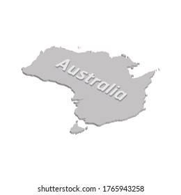Isometric 3d Australia map with a white background.