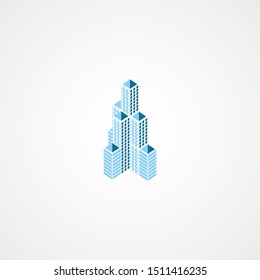 isometric 3d building design vector