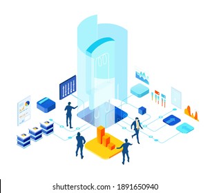 Isometric 3d Business Environment Business People Stock Vector (Royalty ...