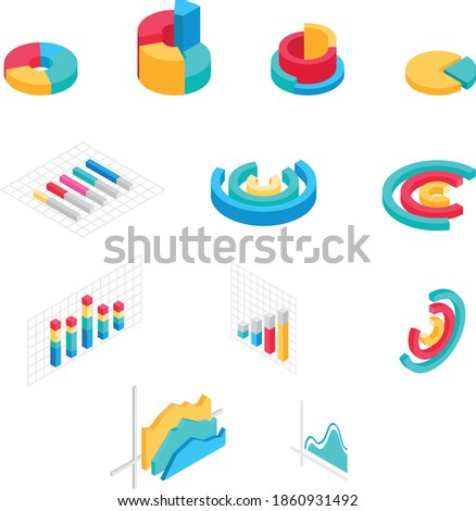 Isometric 3d business infographic elements vector illustration