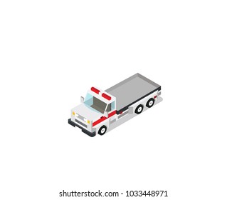 isometric 3d car rescue transporter truck