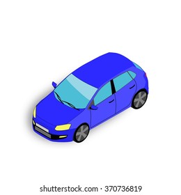 isometric 3D car. Vector illustration.
