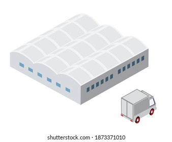 Isometric 3D city module industrial urban factory infographic element