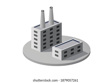 Elemento infográfico industrial de fábrica urbana industrial isométrico 3D