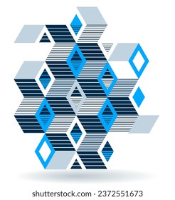 Isometric 3D cubes vector abstract geometric background, abstraction art polygonal graphic design wallpaper, cubic shapes and forms composition lowpoly style.