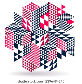 Isometric 3D cubes vector abstract geometric background, abstraction art polygonal graphic design wallpaper, cubic shapes and forms composition lowpoly style.