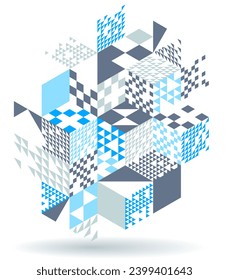 Isometric 3D cubes vector abstract geometric background, abstraction art polygonal graphic design wallpaper, cubic shapes and forms composition lowpoly style.