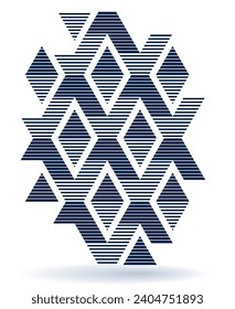 Isometric 3D cubes vector abstract background, geometric abstraction art modern architecture city buildings theme, cubic shapes and forms composition lowpoly style.
