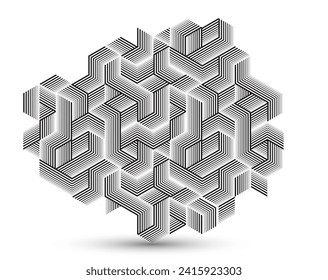 Isometric 3D cubes vector abstract background, geometric abstraction art modern architecture city buildings theme, cubic shapes and forms composition lowpoly style.