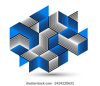 Isometric 3D cubes vector abstract geometric background, abstraction art polygonal graphic design wallpaper, cubic shapes and forms composition lowpoly style.