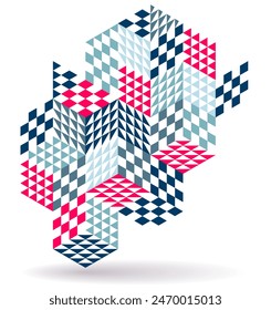 Isometric 3D cubes vector abstract geometric background, abstraction art polygonal graphic design wallpaper, cubic shapes and forms composition lowpoly style.