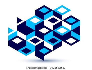 Isometric 3D cubes vector abstract geometric background, abstraction art polygonal graphic design wallpaper, cubic shapes and forms composition lowpoly style.