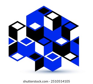 Isometric 3D cubes vector abstract geometric background, abstraction art polygonal graphic design wallpaper, cubic shapes and forms composition lowpoly style.