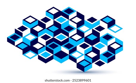 Isometric 3D cubes vector abstract geometric background, abstraction art polygonal graphic design wallpaper, cubic shapes and forms composition lowpoly style.