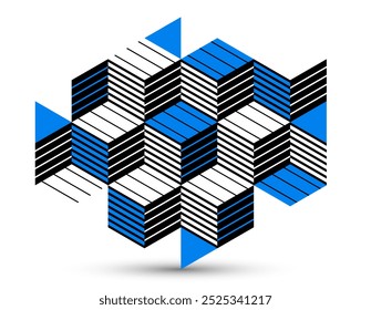 Isometric 3D cubes vector abstract geometric background, abstraction art polygonal graphic design wallpaper, cubic shapes and forms composition lowpoly style.