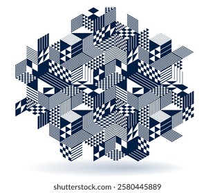 Isometric 3D cubes vector abstract background, geometric abstraction art modern architecture city buildings theme, cubic shapes and forms composition lowpoly style.