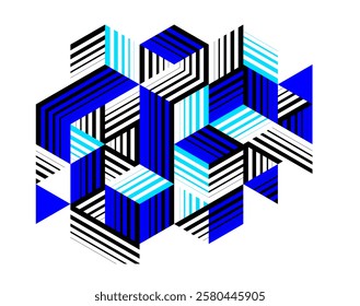 Isometric 3D cubes vector abstract geometric background, abstraction art polygonal graphic design wallpaper, cubic shapes and forms composition lowpoly style.