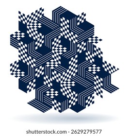 Isometric 3D cubes vector abstract background, geometric abstraction art modern architecture city buildings theme, cubic shapes and forms composition lowpoly style.