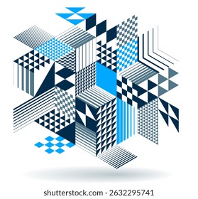 Isometric 3D cubes vector abstract geometric background, abstraction art polygonal graphic design wallpaper, cubic shapes and forms composition lowpoly style.