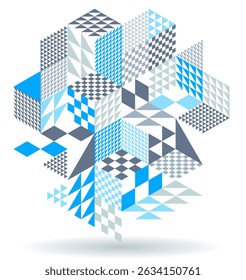 Isometric 3D cubes vector abstract geometric background, abstraction art polygonal graphic design wallpaper, cubic shapes and forms composition lowpoly style.
