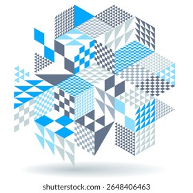 Isometrische 3D kubussen vector abstracte geometrische achtergrond, abstractie kunst polygonal grafisch ontwerp behang, kubieke vormen en vormen compositie lowpoly stijl.