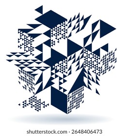 Isometrische 3D kubussen vector abstracte achtergrond, geometrische abstractie kunst moderne architectuur stadsgebouwen thema, kubieke vormen en vormen compositie lowpoly stijl.