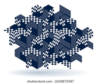 Isometrische 3D kubussen vector abstracte achtergrond, geometrische abstractie kunst moderne architectuur stadsgebouwen thema, kubieke vormen en vormen compositie lowpoly stijl.