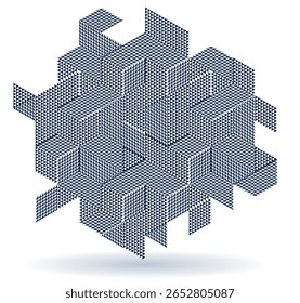 Cubes 3D isométriques Image vectorielle arrière-plan abstrait, abstraction géométrique art architecture moderne thème des bâtiments de la ville, formes cubiques et formes composition low-poly style.