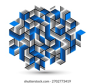 Isometric 3D cubes vector abstract geometric background, abstraction art polygonal graphic design wallpaper, cubic shapes and forms composition lowpoly style.