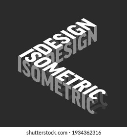 Isometric 3d deisgn concept image made from isometric design text element in modern isometry style - conceptual illustration
