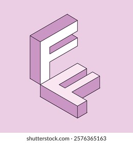 Isometric 3d effect letters alphabet. Isometric font at different angles. Isometric 3d font, three-dimensional alphabet letters with shadows, vector illustration.