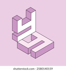 Isometric 3d effect letters alphabet. Isometric font at different angles. Isometric 3d font, three-dimensional alphabet letters with shadows, vector illustration.