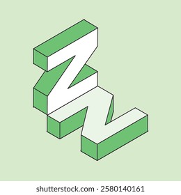 Isometric 3d effect letters alphabet. Isometric font at different angles. Isometric 3d font, three-dimensional alphabet letters with shadows, vector illustration.