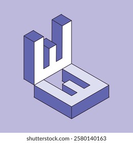 Isometric 3d effect letters alphabet. Isometric font at different angles. Isometric 3d font, three-dimensional alphabet letters with shadows, vector illustration.