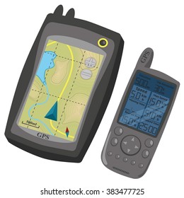 Isometric 3d elements. Navigation equpment.  Vector illustration