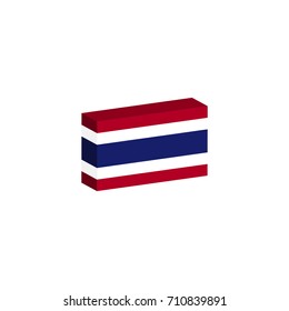 Isometric 3D Flag Country Illustration Costa Rica