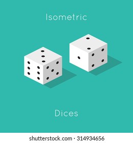Isometric 3d flat style concept. Dices,gambling,random,chance.