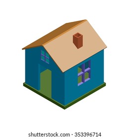 isometric 3D house. Vector illustration. 