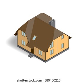 isometric 3D house. Vector illustration.
