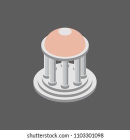 Isometric 3D illustration Ancient temple. Parthenon in vector format.