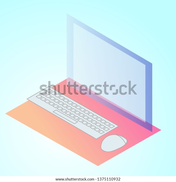 Isometric 3d Illustration Computer Ux Ui Stock Vector (Royalty Free ...