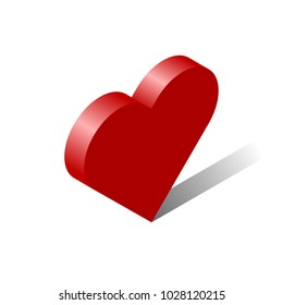 Isometric 3D image heart vector sign