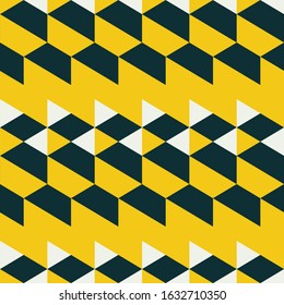 Isometric 3D Maze. Abstract seamless pattern. Decorative vector background. Graphic ornament. Creative element. Textile print design.