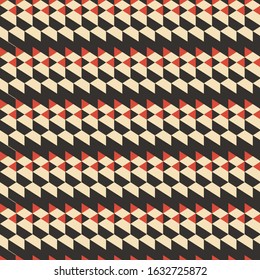 Isometric 3D Maze. Abstract seamless pattern. Decorative vector background. Graphic ornament. Creative element. Textile print design.