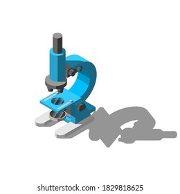 Isometrische 3D Mikroskop Chemie Equipment Appliances Element Vectordesign Style