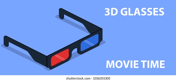 Isometric 3D movies vector